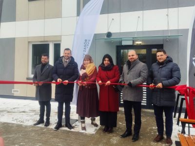 Symbolic handover of keys to new residents in Trzebiatów