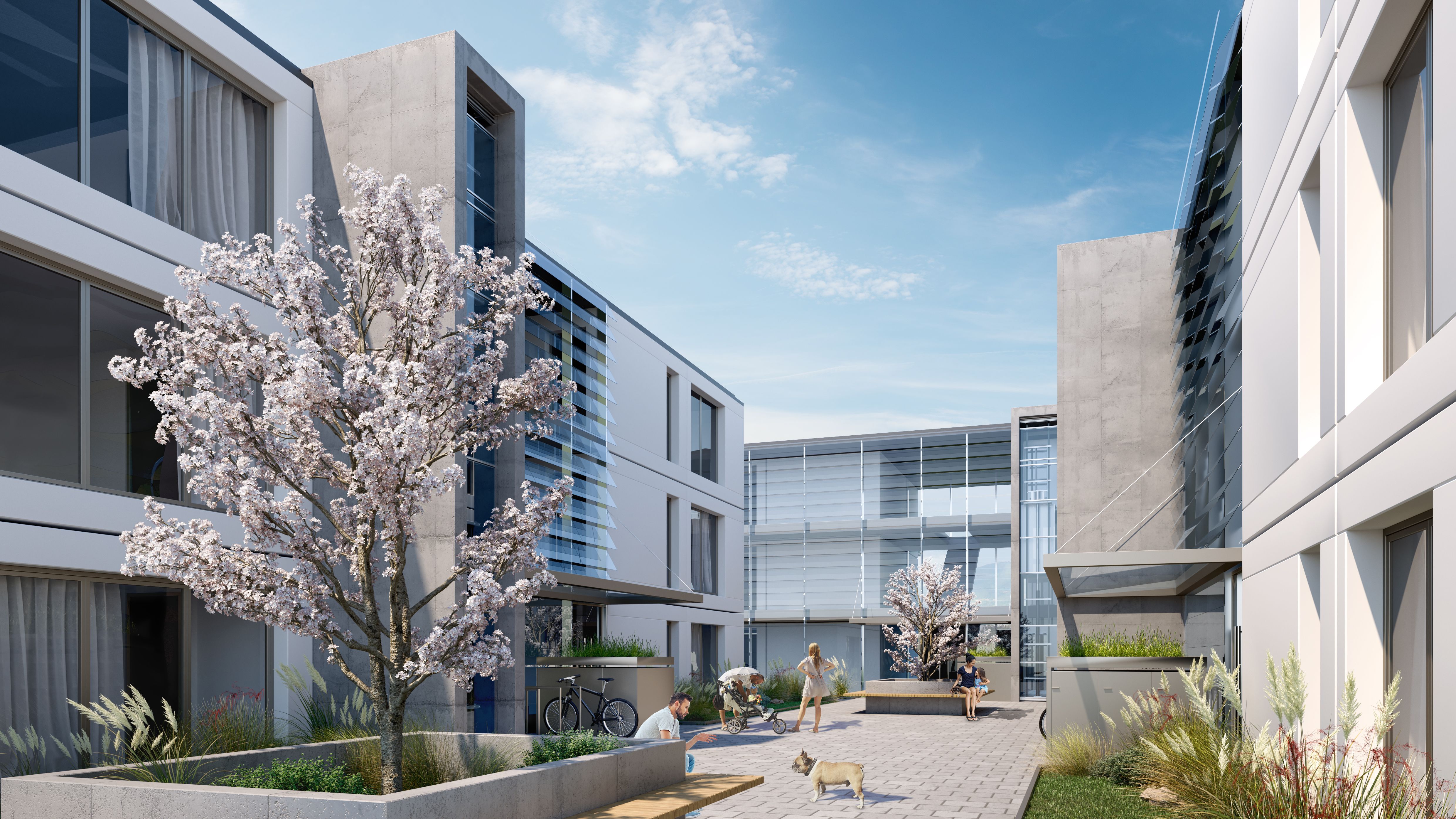 Unihouse  buduje budynki modułowwe wielorodzinne w Kernen Niemcy