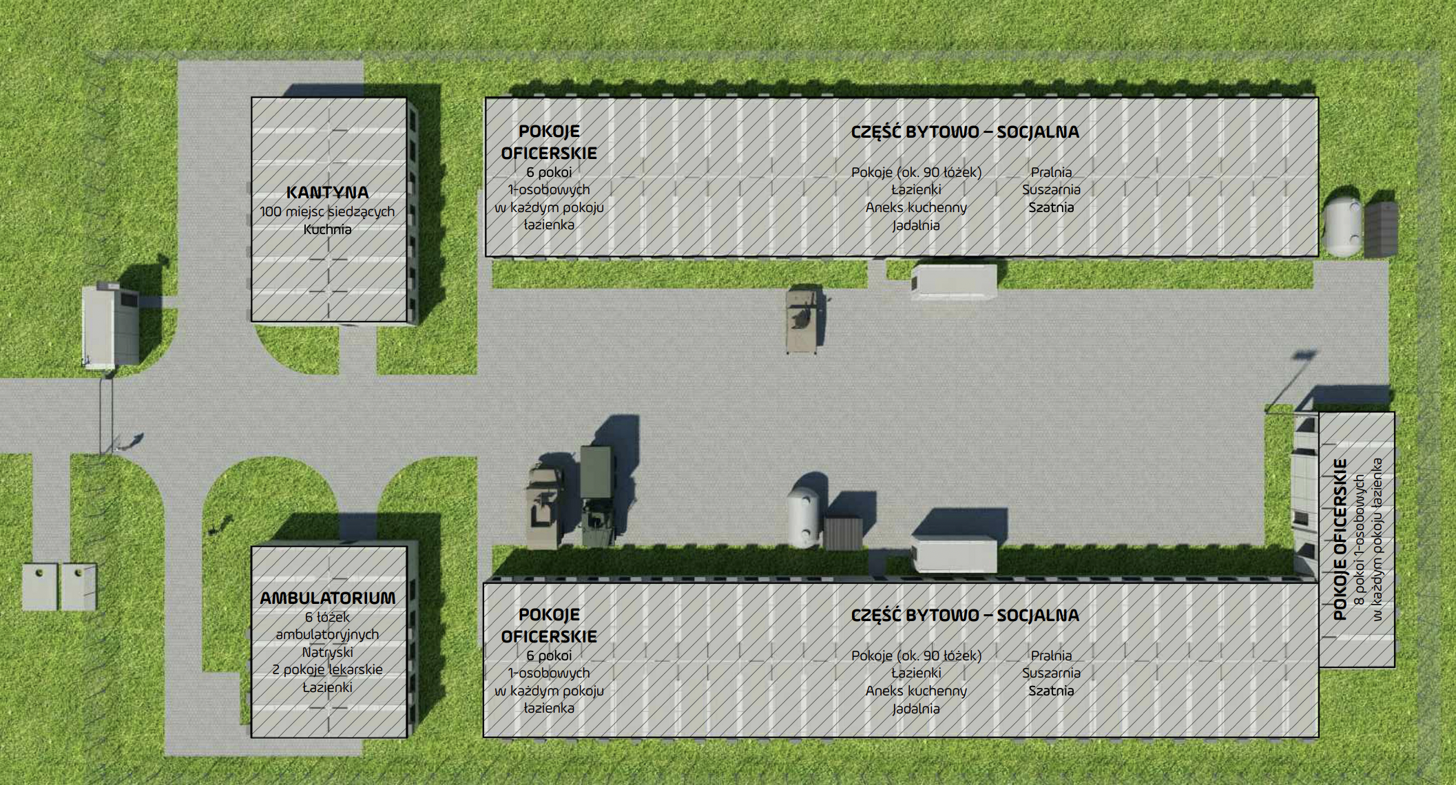 typowy moduł koszar wojskowych